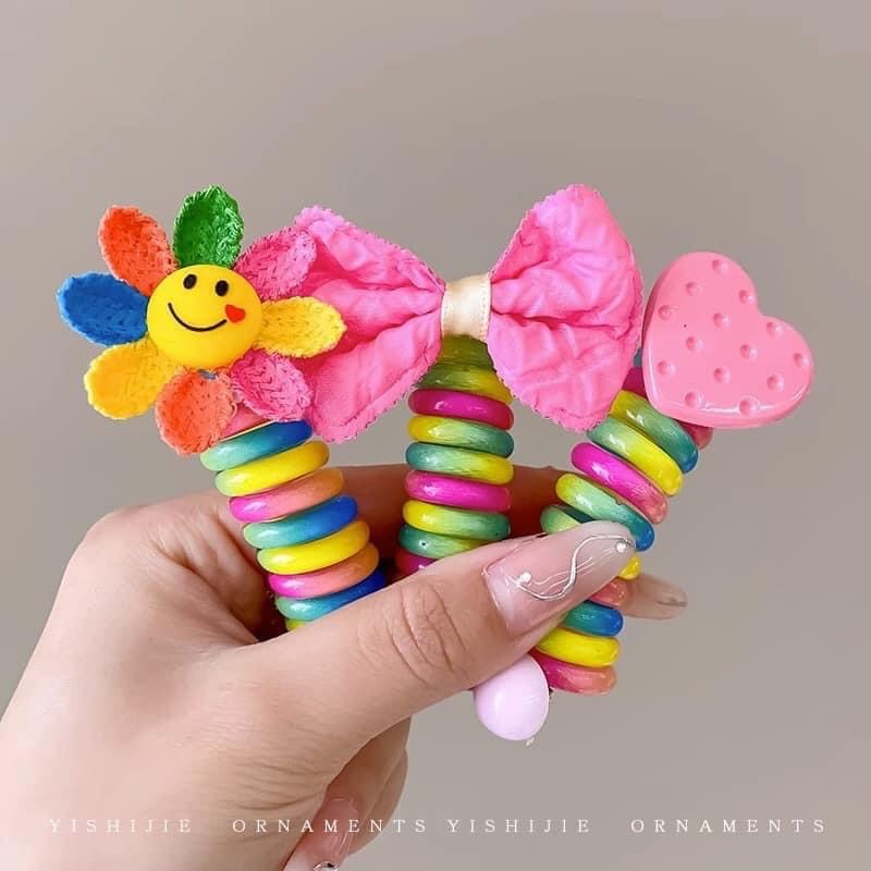 DÂY BUỘC TÓC XOẮN LÒ XO SIÊU ĐẸP CHO BÉ