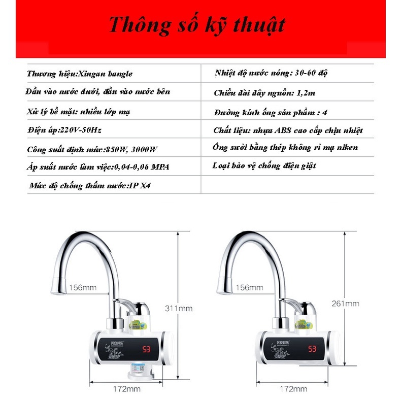 Máy Làm Nóng Nước Trực Tiếp Tại Vòi CORISU , Máy Nóng Lạnh Trực Tiếp, Vòi Nước Nóng Trực Tiếp