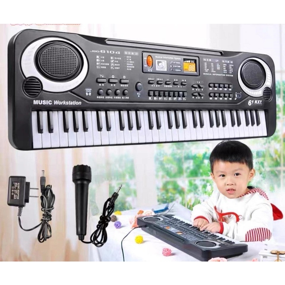 Đàn Piano điện tử cho bé 61 phím kèm micro