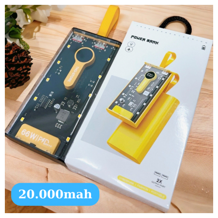 Pin Dự Phòng 20.000mah THD-135  Trong Suốt