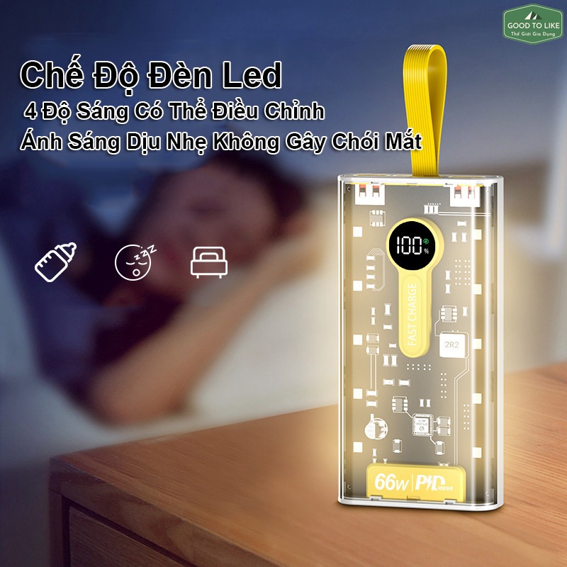 Pin Dự Phòng 20.000mah THD-135  Trong Suốt