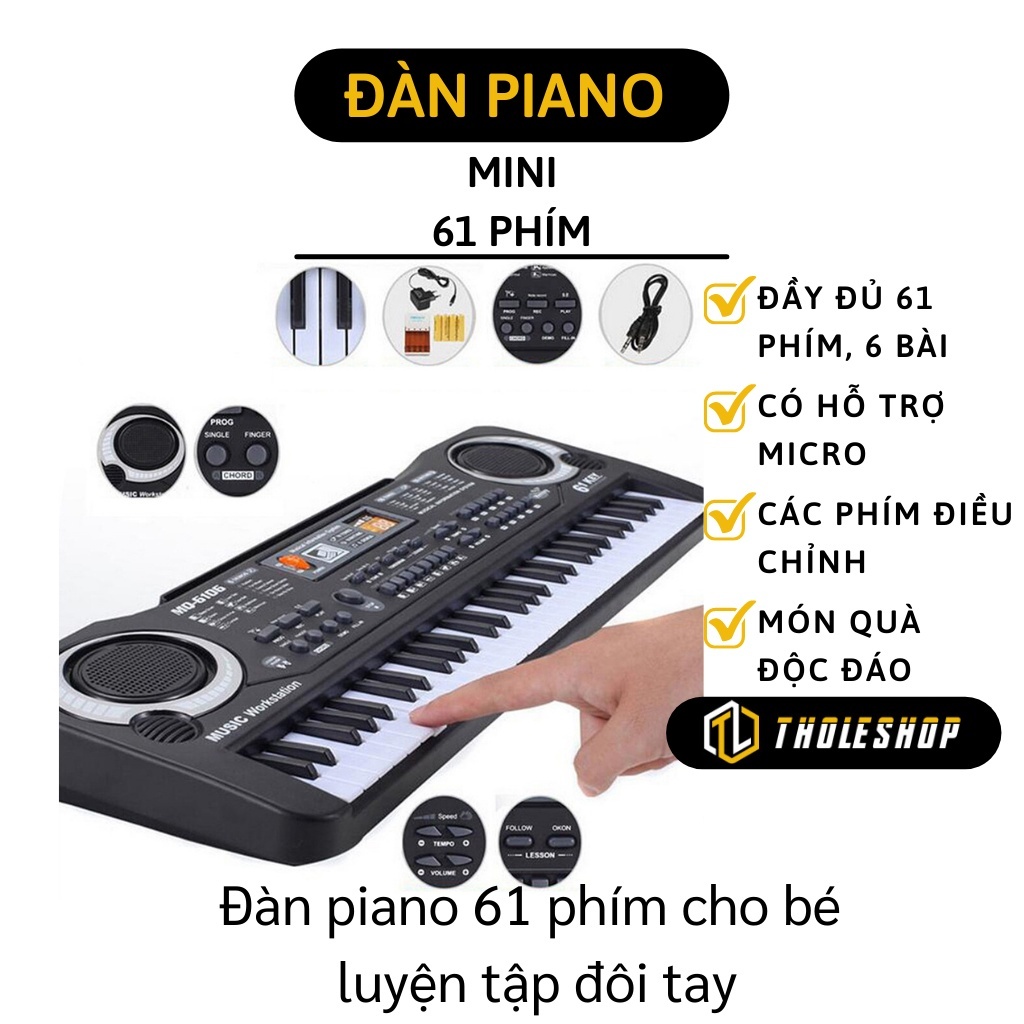 Đàn Piano điện tử cho bé 61 phím kèm micro
