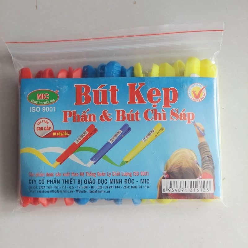 Bút kẹp phấn, kẹp màu tô Mic ⚡ SALE SỐC ⚡ Cây kẹp phấn viết bảng, kẹp sáp màu Mic cho học sinh, giáo viên