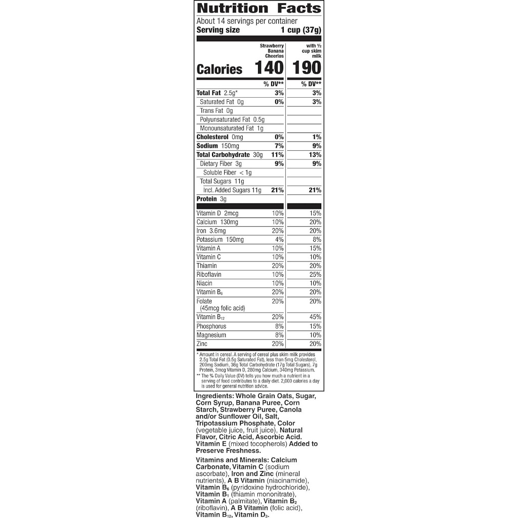 Cereal  Cheerios Strawberry Banana -Limited Edition - 538gr