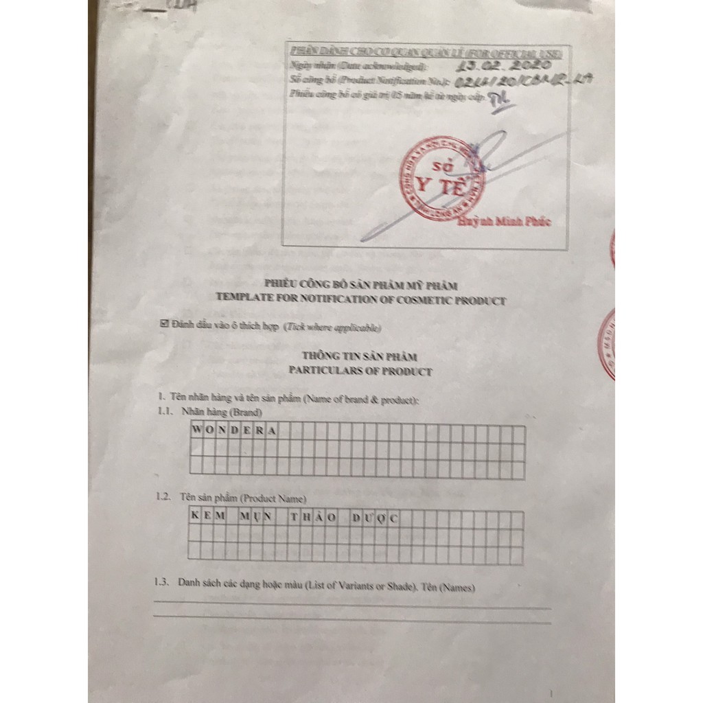 Kem Mụn Thảo Dược Wondera 30gr