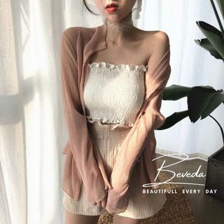 Áo ống nhún chỉ trơn basic dễ phối đồ