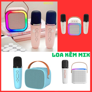 Loa bluetooth mini karaoke kèm 2 mic không dây công suất 5W - Bảo hành chính hãng 06 Tháng
