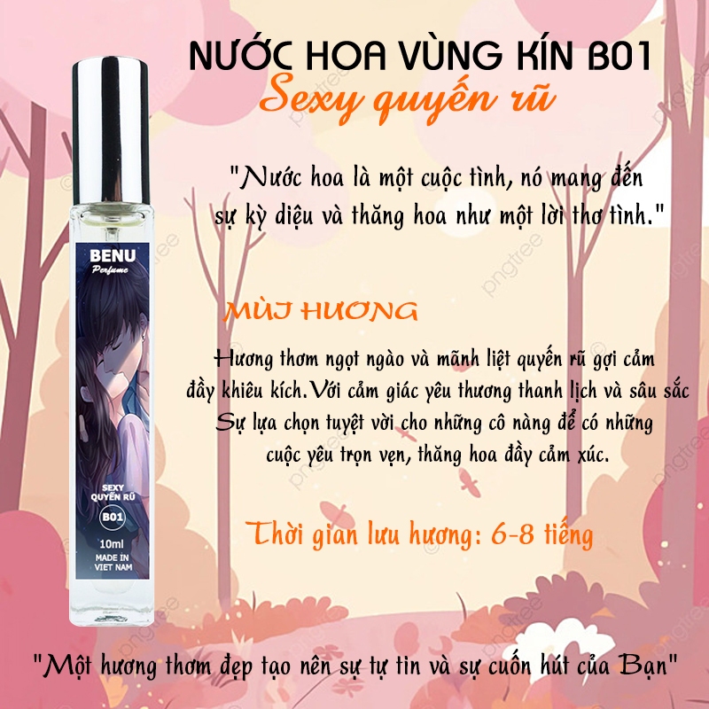 Nước Hoa Vùng Kín Benu Nước Hoa Cô Bé Quyến Rũ Thơm Lâu Chai 10ml và 2ml