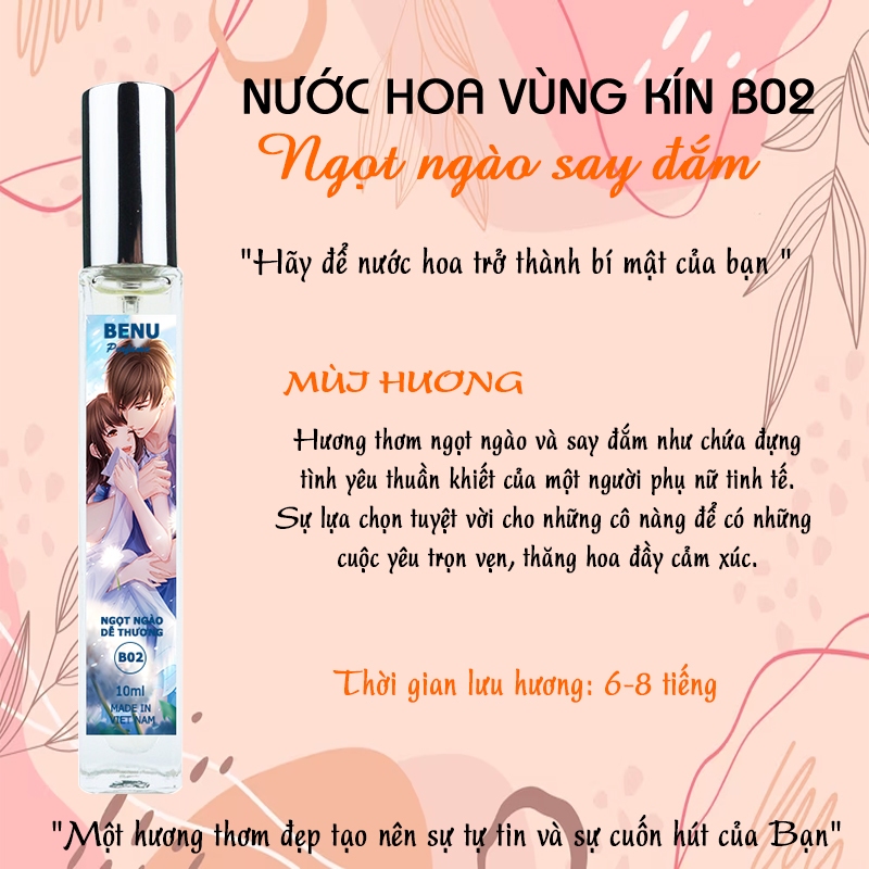 Nước Hoa Vùng Kín Benu Nước Hoa Cô Bé Quyến Rũ Thơm Lâu Chai 10ml và 2ml