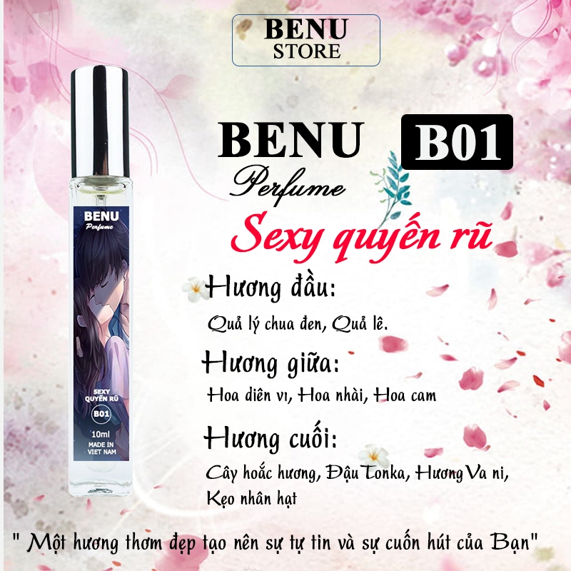 Nước Hoa Vùng Kín Benu Nước Hoa Cô Bé Quyến Rũ Thơm Lâu Chai 10ml và 2ml