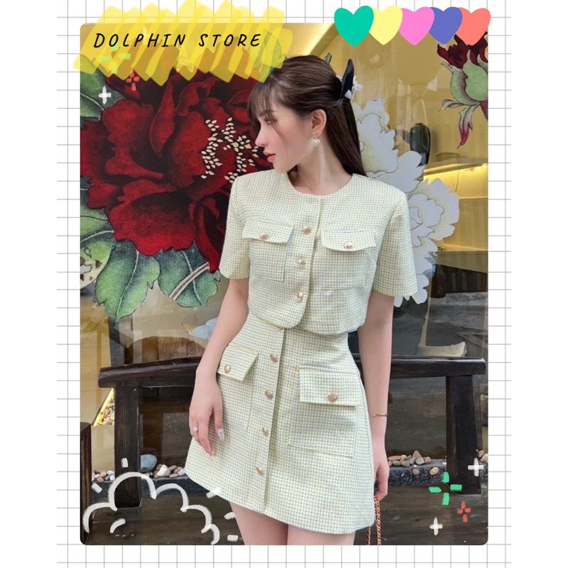 - Set áo croptop kèm chân váy bigsize - set tiểu thư bigsize - set đồ bigsize nữ