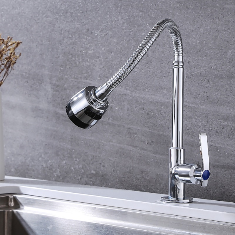 Vòi rửa chén, Vòi lạnh chậu rửa bát dây xoắn 2 chế độ nước