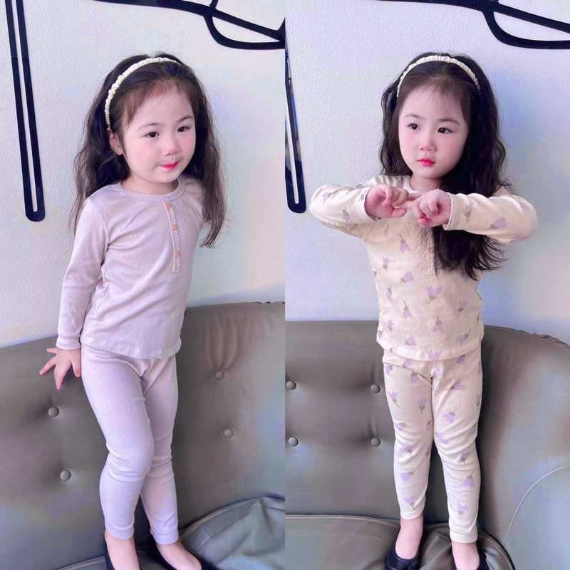 Bộ thun dài thoải mái mát mẻ cho bé gái