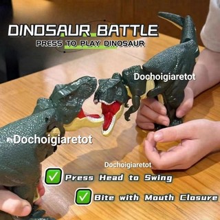 Đồ chơi Khủng Long Táp Pin 🦖 Khủng Long Lắc Đầu có nhạc đèn vui nhộn troll bạn bè, tương tác trẻ em