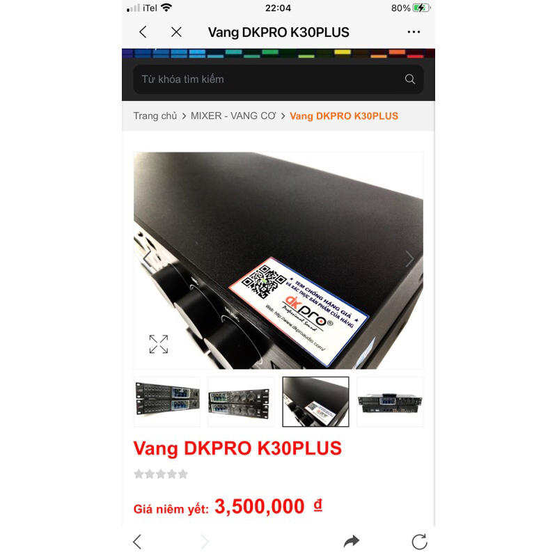 Vang cơ lai số chính hãng DKPro K30Plus