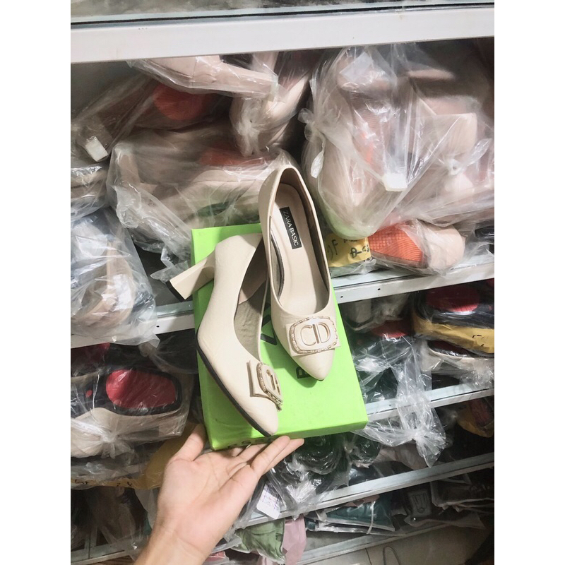 Giày cao gót 5cm 7cm mũi nhọn đế cao su non chống trơn trượt