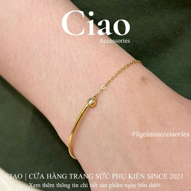 Vòng tay/ Lắc tay titan không gỉ thiết kế chuỗi mới lạ đơn giản Vicca Ciao