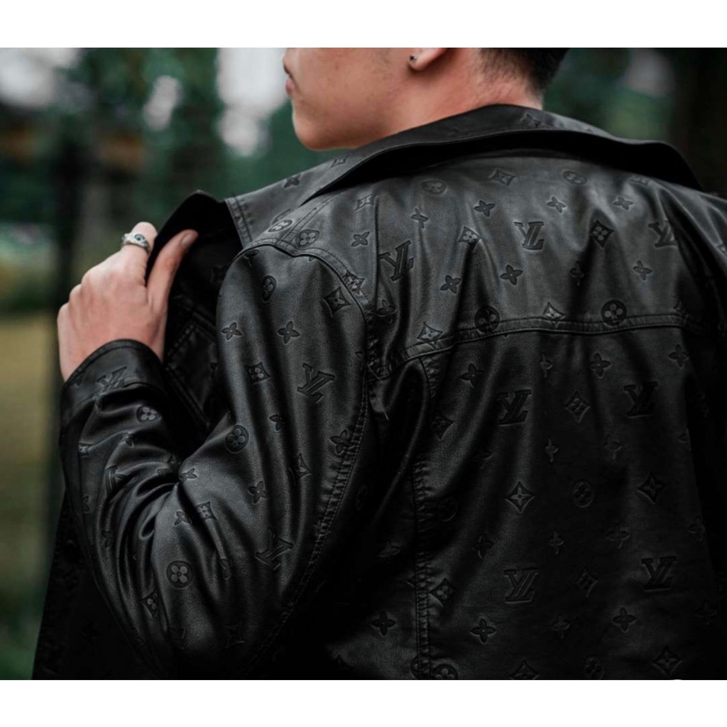 Áo Khoác Nam Da Nhung Dập Vân họa tiết