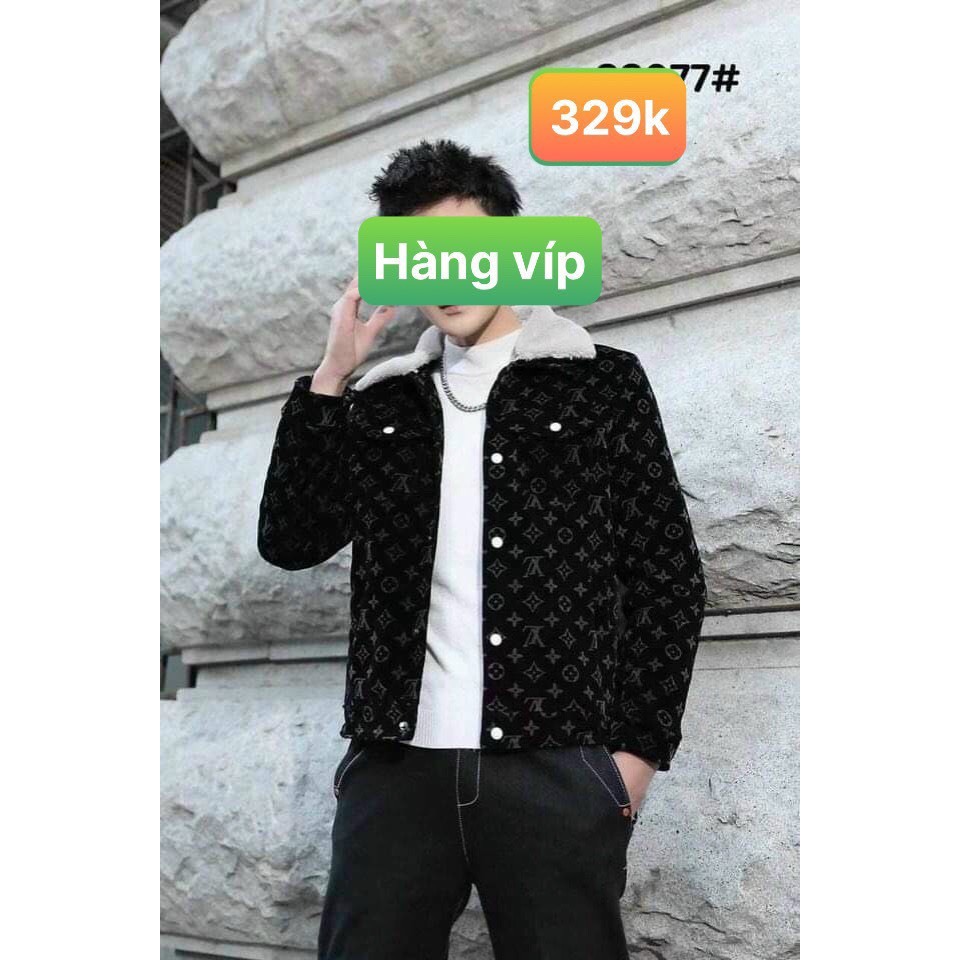 Áo Khoác Nam Da Nhung Dập Vân họa tiết