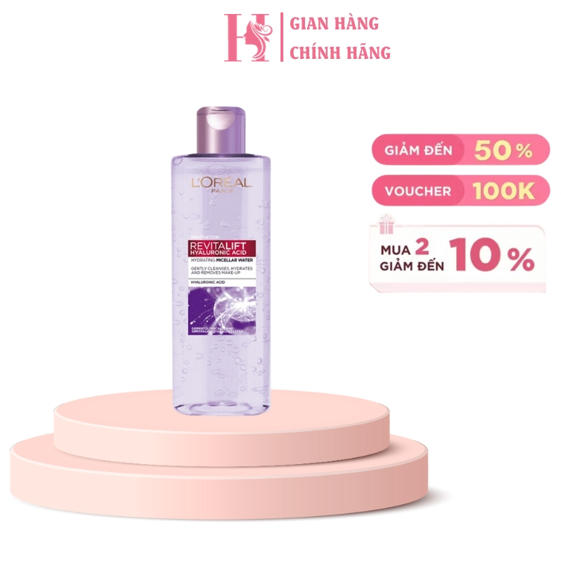 Nước Tẩy Trang LOREAL tím 400ml, dành cho da dầu mụn, da khô, da nhạy cảm