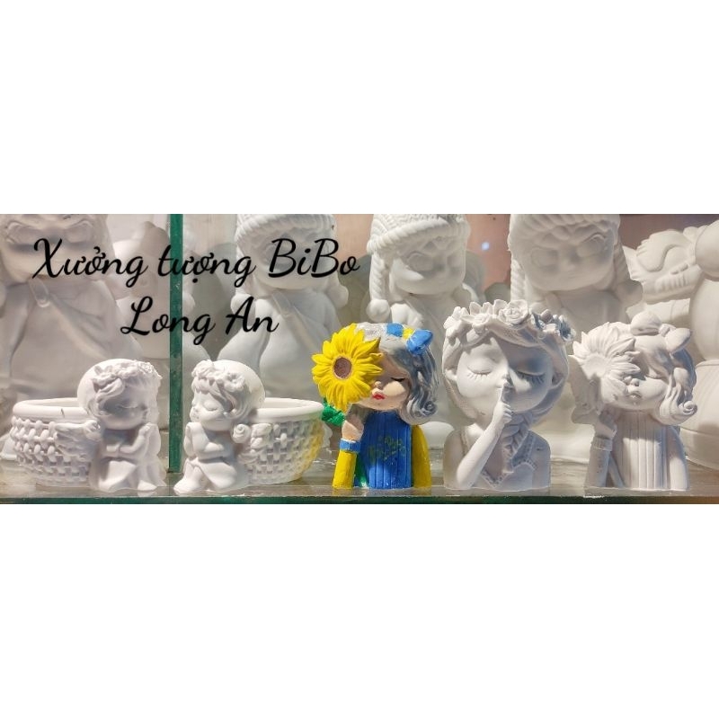 Tượng chậu bông cô gái size nhỏ
