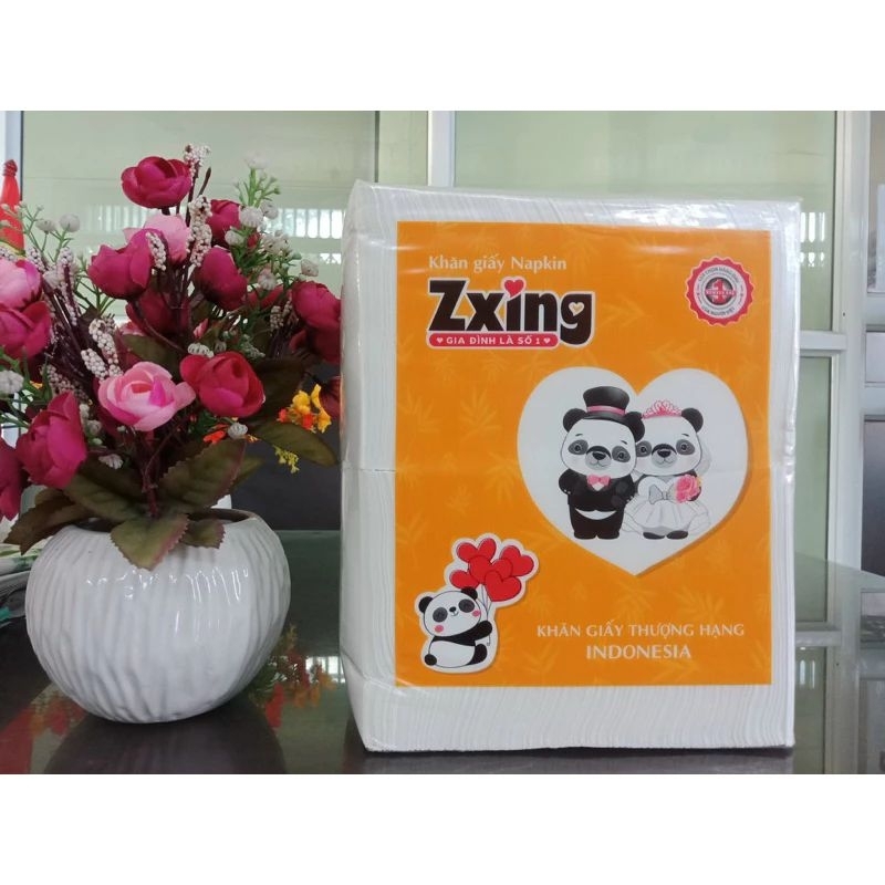 Giấy ăn Zxing vuông 2 lớp bịch loại 1kg hoặc 0,5kg (hàng chuẩn đủ cân loại đẹp) dùng cho quán ăn, nh