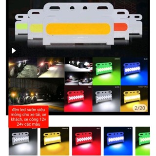 đèn led sườn mỏng, led ốp sườn, đèn hông xe siêu mỏng cod siêu sáng chịu va đập 12v 24v. có lip thực tế