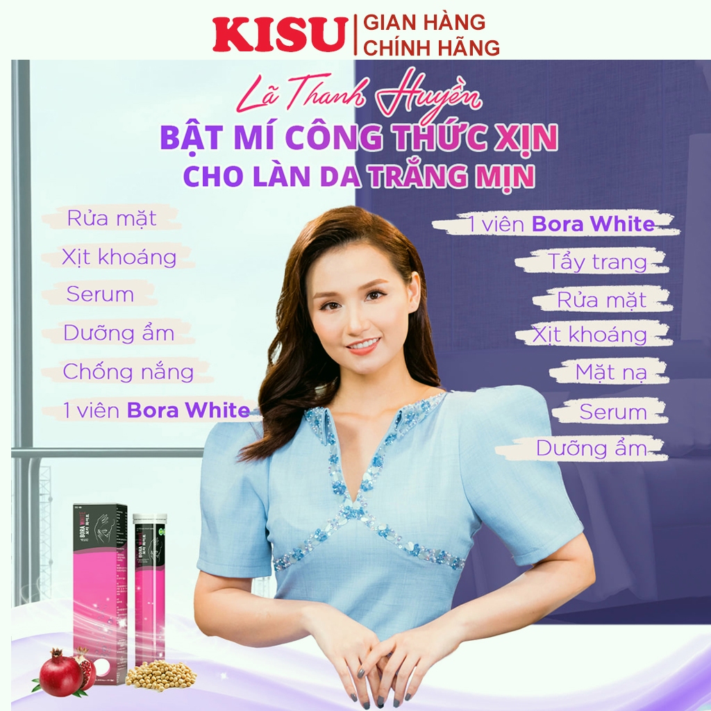 Viên Sủi Trắng Da Hết Nám Tàn Nhang Cam Kết Hiệu Quả Sau 1 Tháng - Viên Sủi Trắng Da Bora White