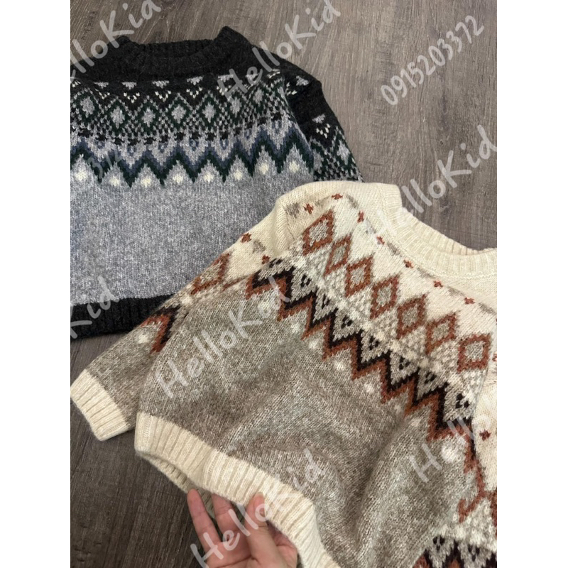 Áo len hoạ tiết cho bé k@bi