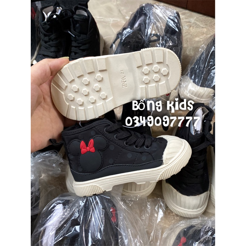 Giày Sneakers Bé Gái Minnie Bi Đen ZR