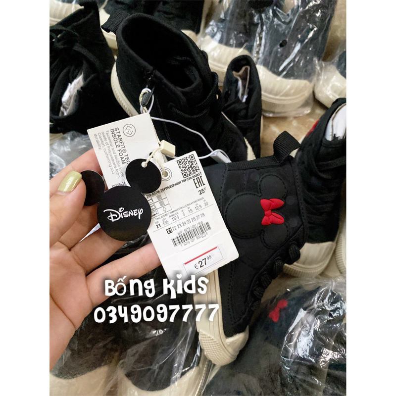 Giày Sneakers Bé Gái Minnie Bi Đen ZR