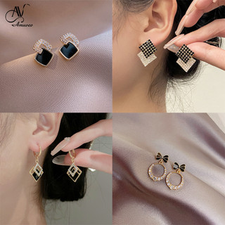  Hoa tai AMUVEO hợp kim đính đá sang trọng, quyến rũ, phong cách Hàn Quốc HT-01