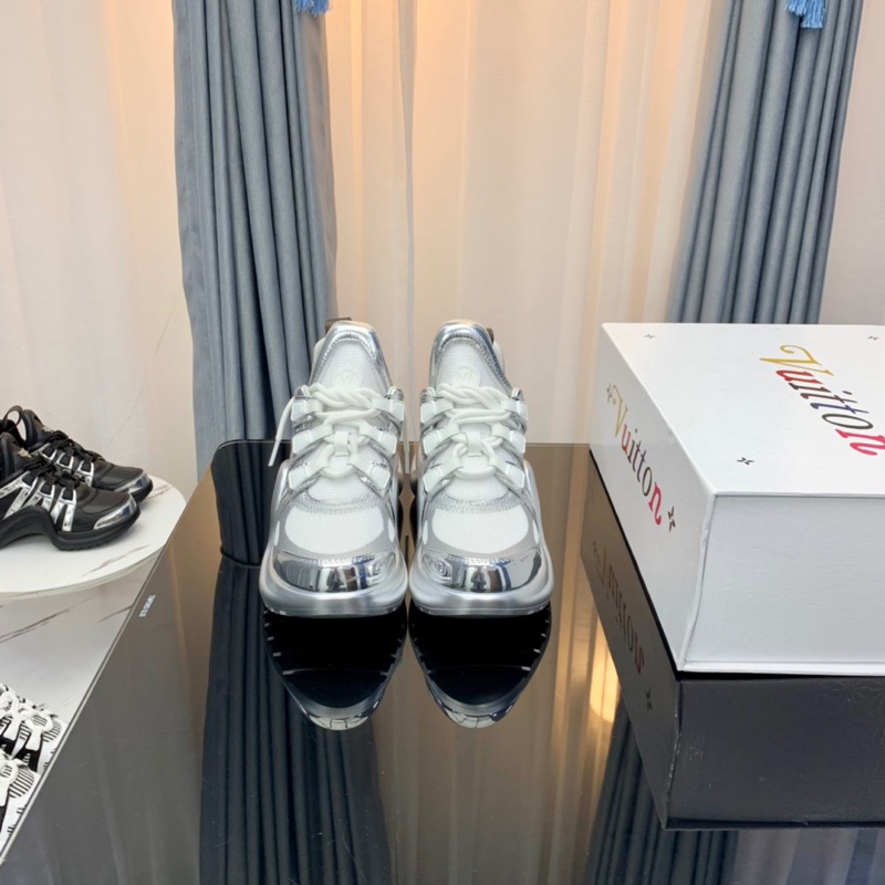 Giày L’V Trane’r Trắng Bạc Lai Au Sc