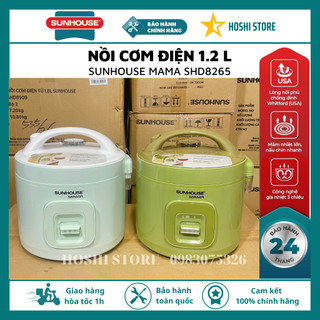 Nồi cơm điện 1.2l sunhouse mama shd8265g/b - lòng nồi phủ chống dính ceramic