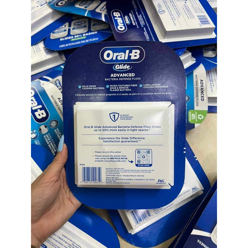 Set Chỉ nha khoa Oral-B Glide Bacteria Defese Floss -Mẫu Mới
