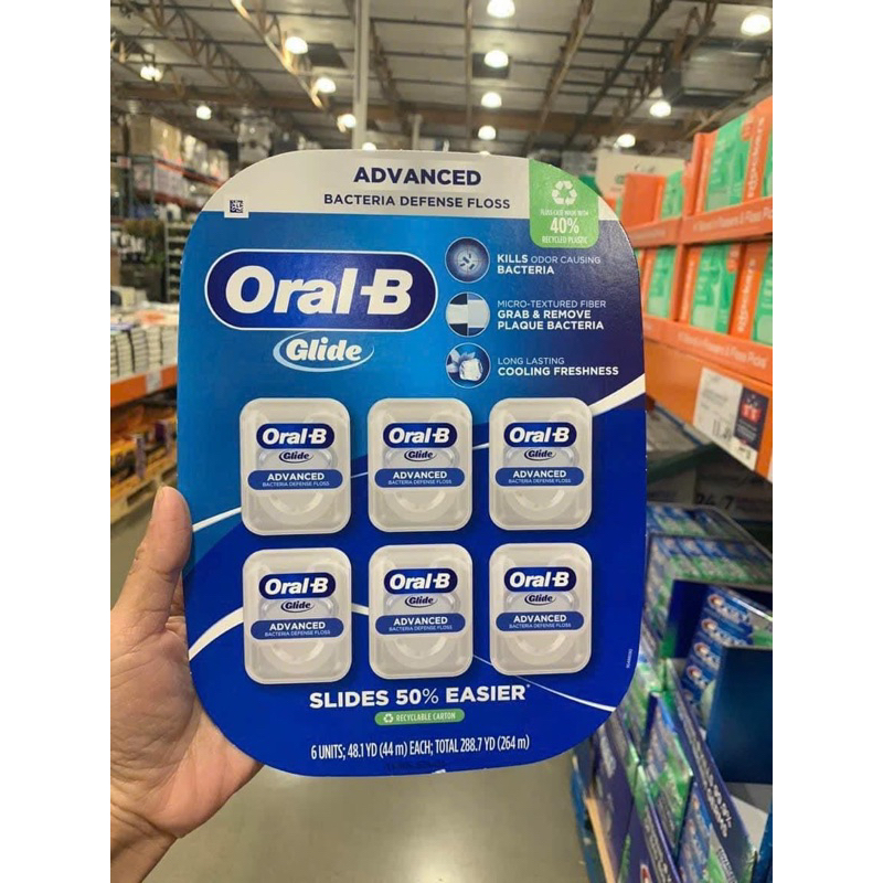 Set Chỉ nha khoa Oral-B Glide Bacteria Defese Floss -Mẫu Mới