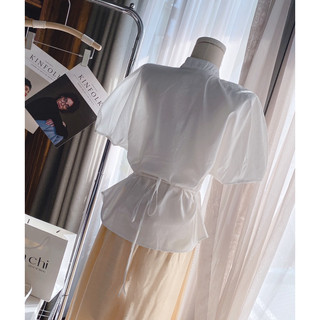 ĐẦM MIDI TAY VOAN TRẮNG