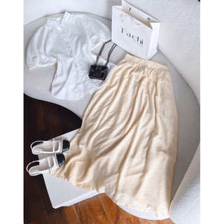 ĐẦM MIDI TAY VOAN TRẮNG