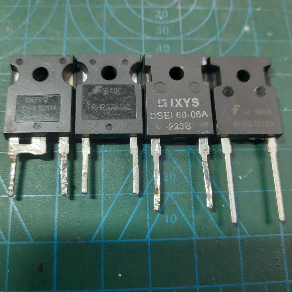 Diode 60EPS12 60A 1.200V; RHRG75120 75A 1.200V; IXYS DSEI 60-06A DSEI 60-06A 60A 600V; RHRG75120 75A 1.200V