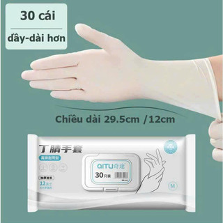 Găng tay cao su QITU hộp 30 cái