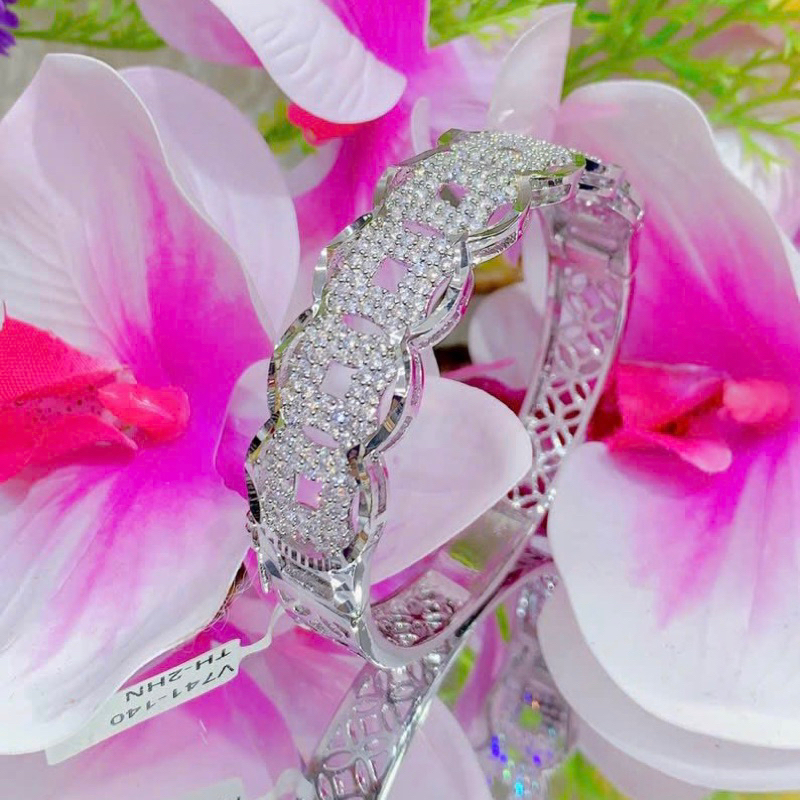 Vòng tay hoạ tiết kim tiền đính đá cz nhân tạo siêu sáng Kami