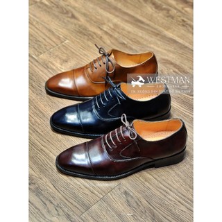 Giày nam oxford cap-toe da thật westman w0001 - màu light brown
