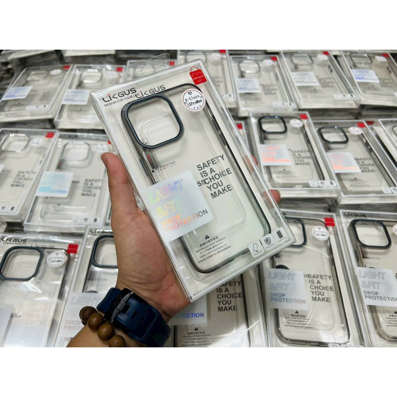 Ốp Likgus lựg trong viền cam bóng ip15 pro/ ip15 pro max