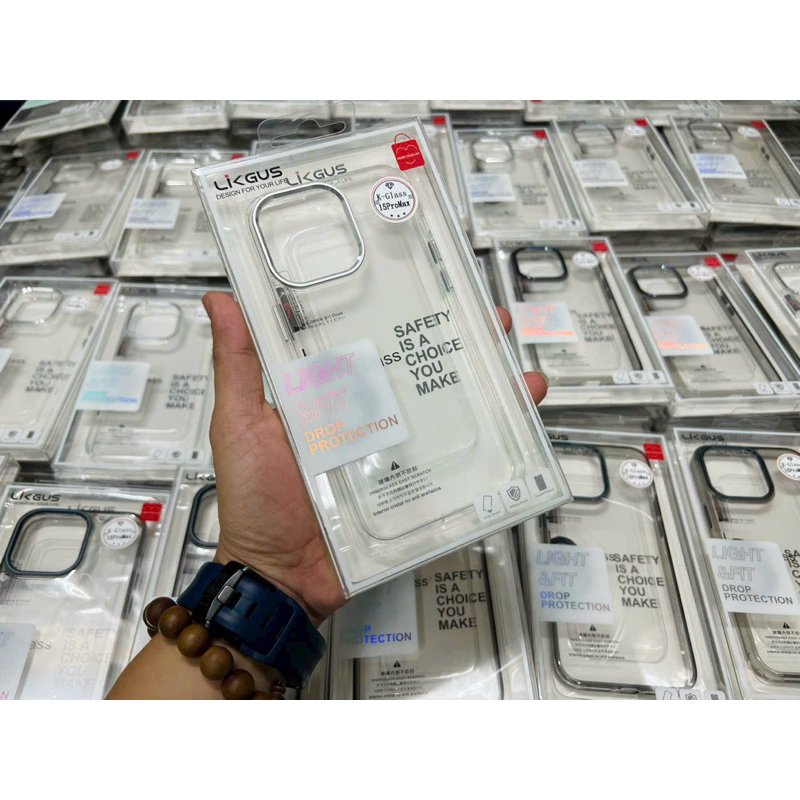 Ốp Likgus lựg trong viền cam bóng ip15 pro/ ip15 pro max