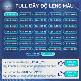 Lens cận kính áp tròng SEED 1 ngày màu First Make full dãy độ từ 0 đến