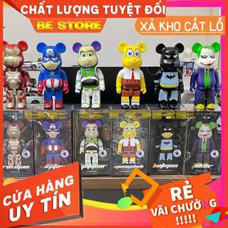 BEARBRICK 400% THANH Lý nhân vật Marvel Iroman, Captain, siêu anh hùng, Batman, Bọt biển, Mạ Điện , Decor, Quà Tặng.