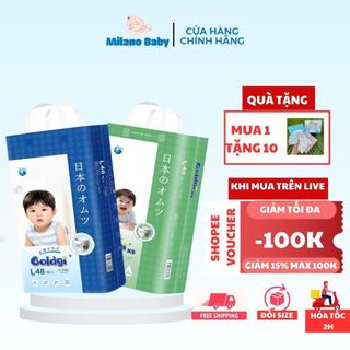 Bỉm Goldgi Mẫu Mới Nội Địa Nhật Dán/Quần Đủ Size NB92/S84/M66/M60/L56/L48/XL44/XXL32