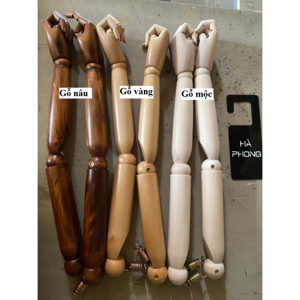 Manocanh nữ tay gỗ màu vàng, nâu