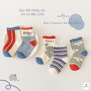 [Ngẫu nhiên] Set 5 đôi Tất vớ mềm mại thông thoáng cho bé trai bé gái từ 0-5 tuổi mang hằng ngày