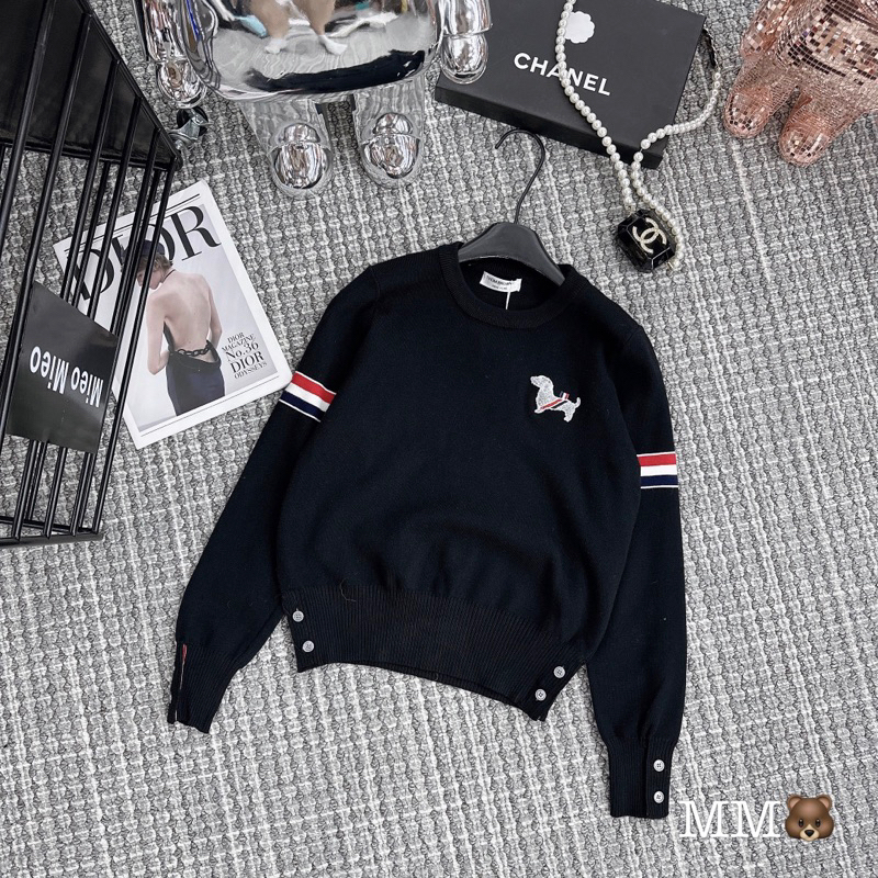 Áo len Thom cổ tròn cúc cạnh 3 màu siu đẹp qcl1